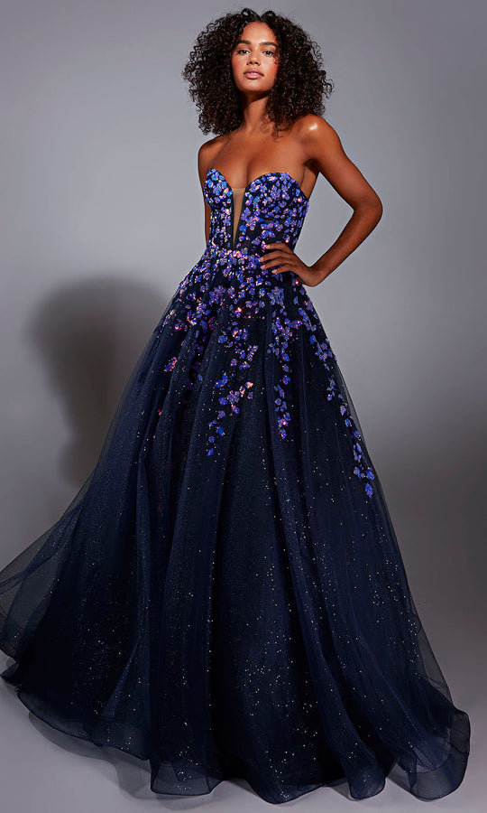 Aerie Couture 350 - Strapless Ball Gown With Floral Applique