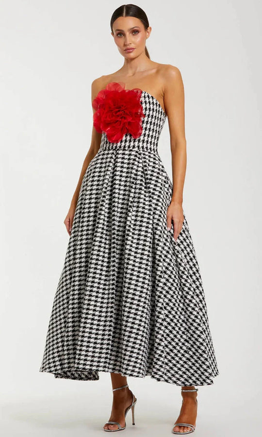 Ieena Duggal 37068 - Strapless Boucle A-Line Dress with Floral Bust