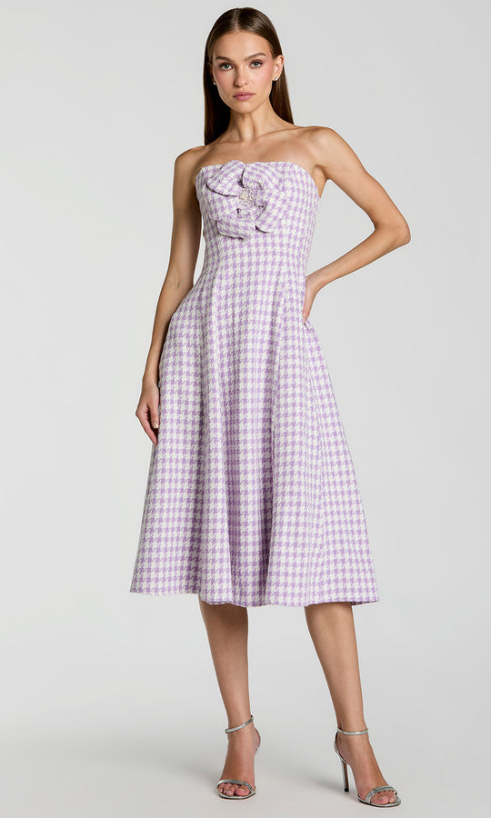 Ieena Duggal 37135 - Strapless A-Line Boucle Midi Dress
