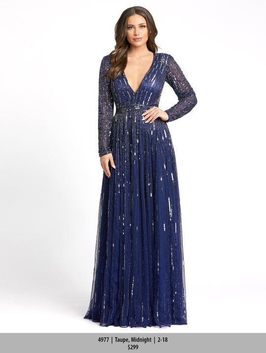 Mac Duggal Evening - 4977D Long Sleeve A-Line Gown
