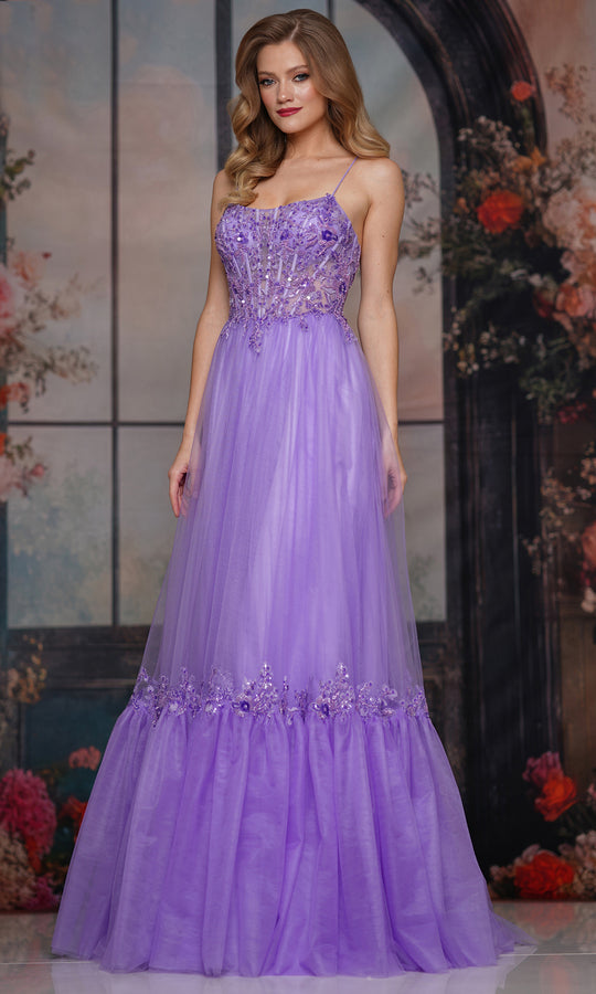 Colors Dress 3799 - Embellished Scoop Neck A-line Gown
