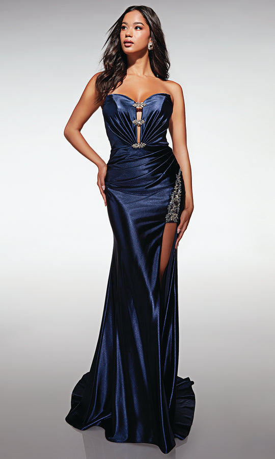 Aerie Couture 379 - Strapless Corset Metallic Satin Gown