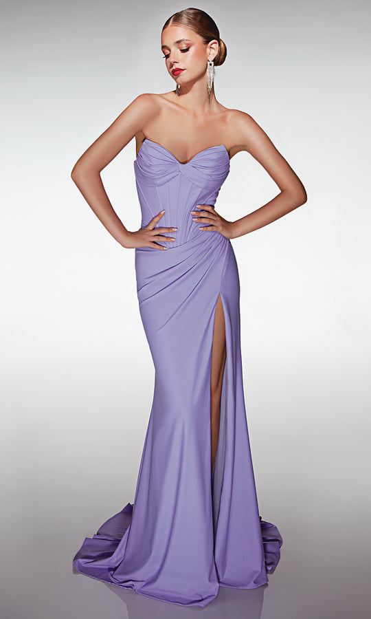 Aerie Couture 381 - Strapless Corset Gown With Slit