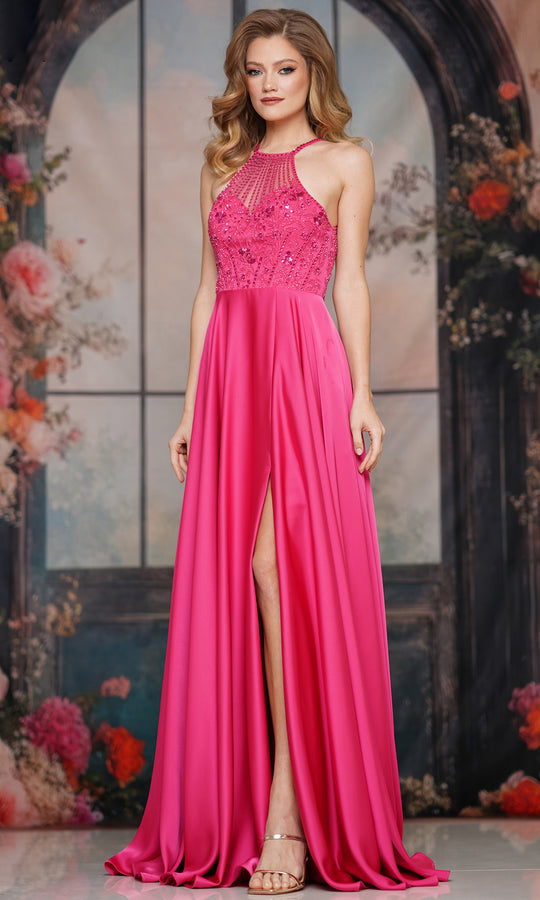 Colors Dress 3822 - Cutout Back Beaded Illusion Gown