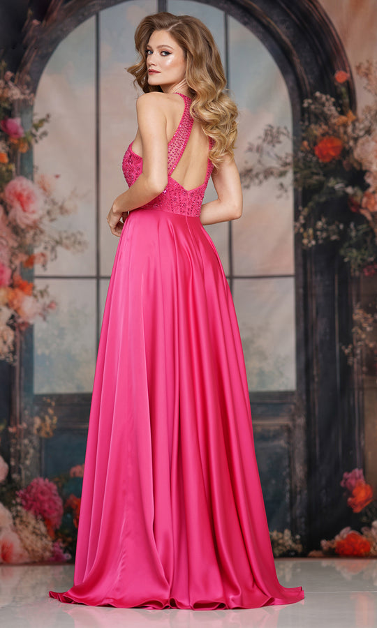 Colors Dress 3822 - Cutout Back Beaded Illusion Gown