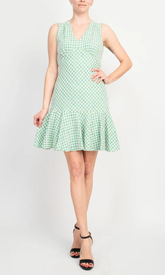 Taylor 3856M - Sleeveless Empire Waist Flounce Dress