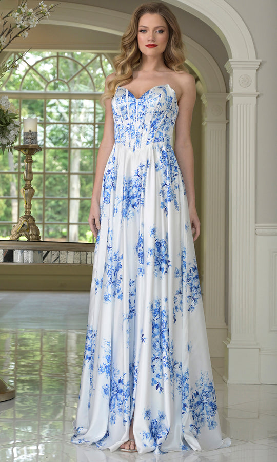 Colors Dress 3857 - Romantic Floral Sweetheart Gown