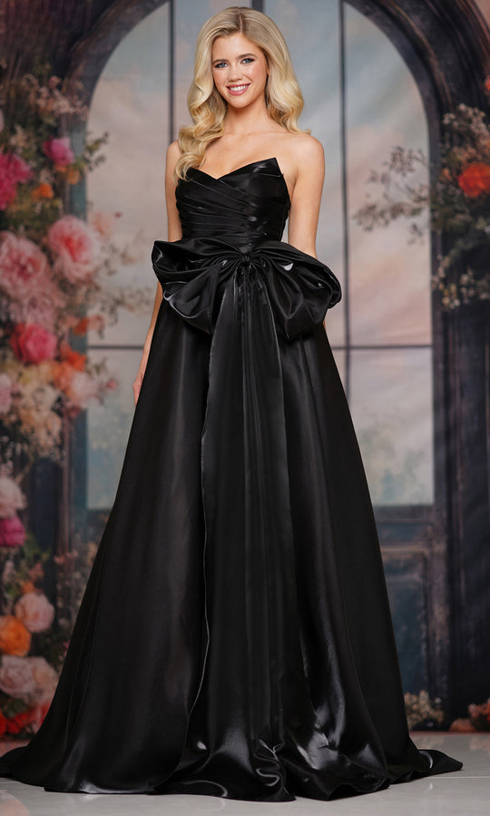 Colors Dress 3860 - Strapless V-Neckline Gown with Bow