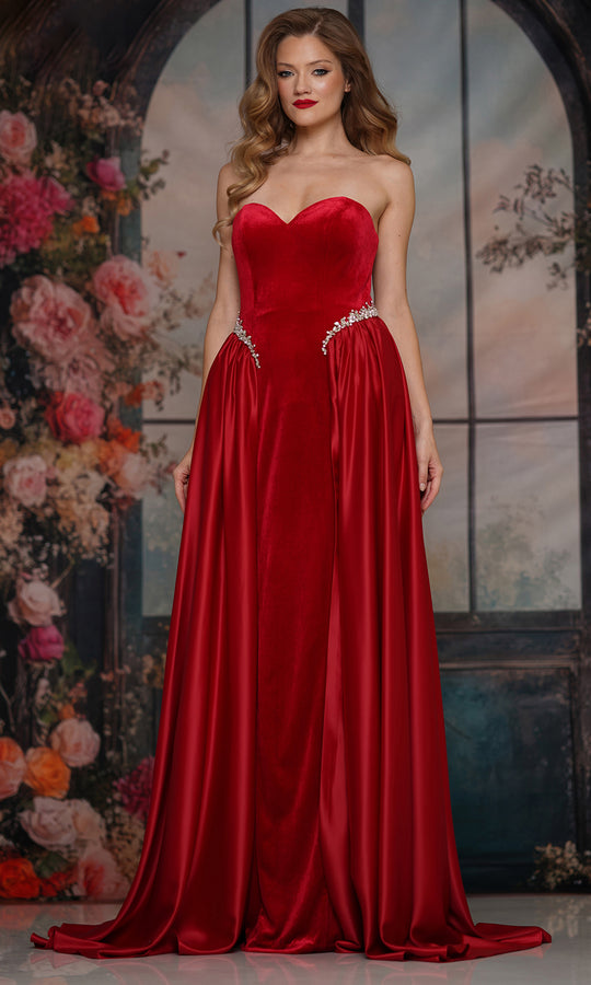 Colors Dress 3861 - Velvet Bodice Sweetheart Evening Gown