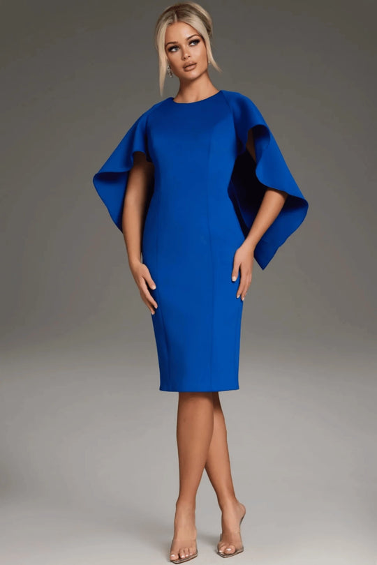 Jovani 38824 Bow Cape Back Cocktail Dress