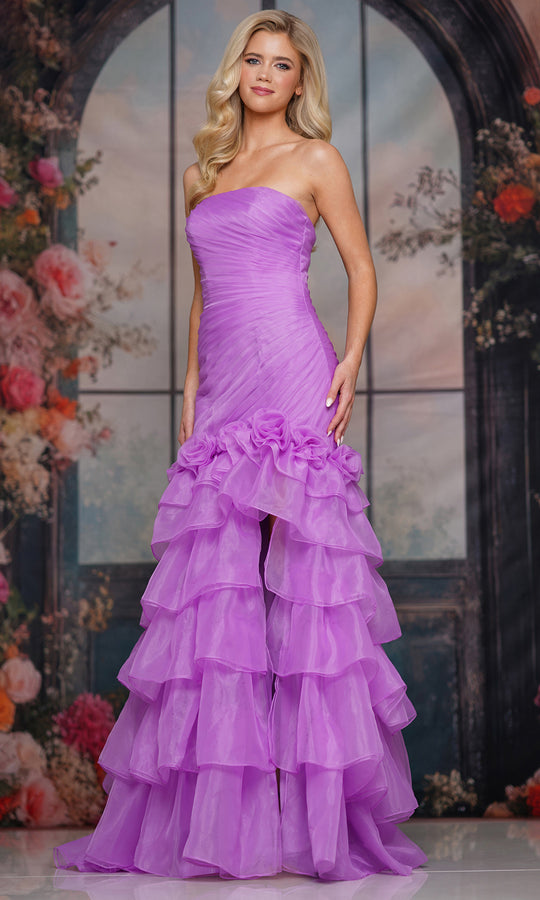 Colors Dress 3882 - Strapless Tiered Ruffle Mermaid Gown