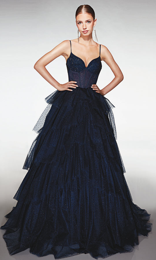 Aerie Couture 388 - Spaghetti Strap Corset Glitter Tulle Gown