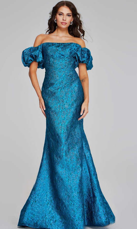 Jovani 39113 - Off Shoulder Puff Sleeve Evening Gown