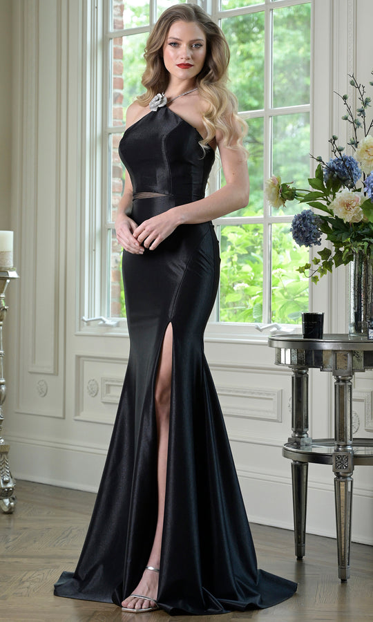 Colors Dress 3926 - Beaded Strap Halter Evening Gown