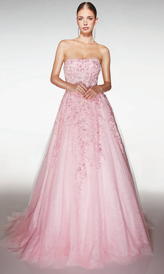 Aerie Couture 393 - Strapless Ball Gown with Floral Applique