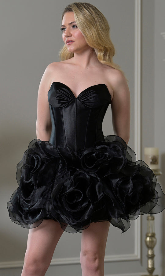 Colors Dress 3985 - Sweetheart Neckline Ruffle Short Dress