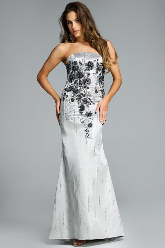 Jovani 40166 - Floral Embellished Mermaid Formal Gown