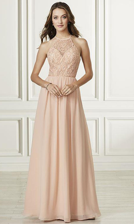 Adrianna Papell Platinum - 40175 Lace Halter Chiffon A-line Dress