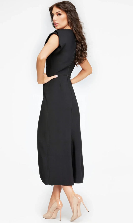 Jovani 40300 - High Neck Midi Dress with High Slit