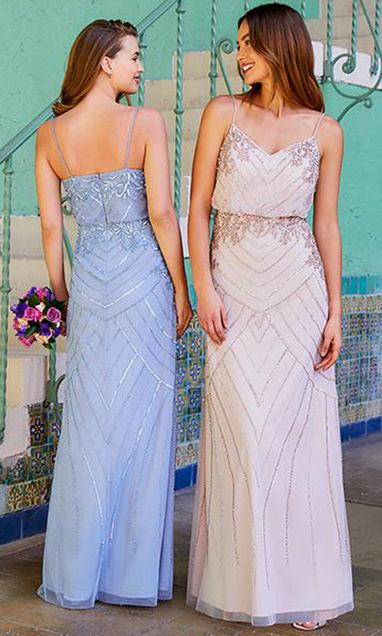 Adrianna Papell Platinum - 40319 Long Blouson Column Dress