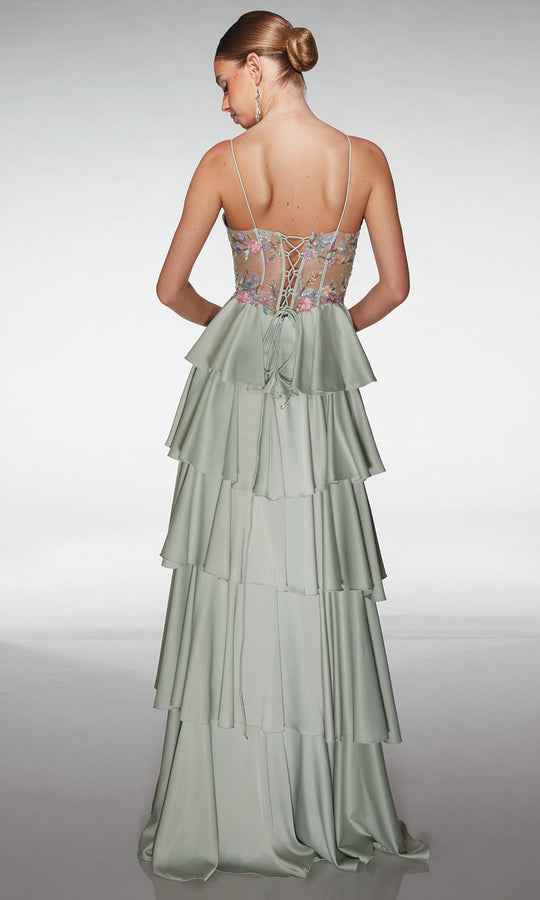 Aerie Couture 403 - Corset Bodice Chiffon Gown with Slit
