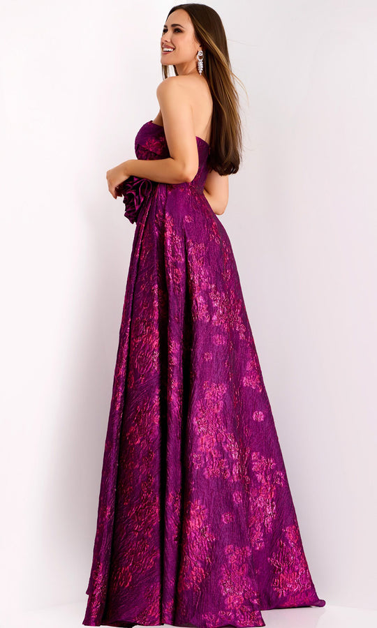 Jovani 40780 - Floral Waist Asymmetric A-Line Gown