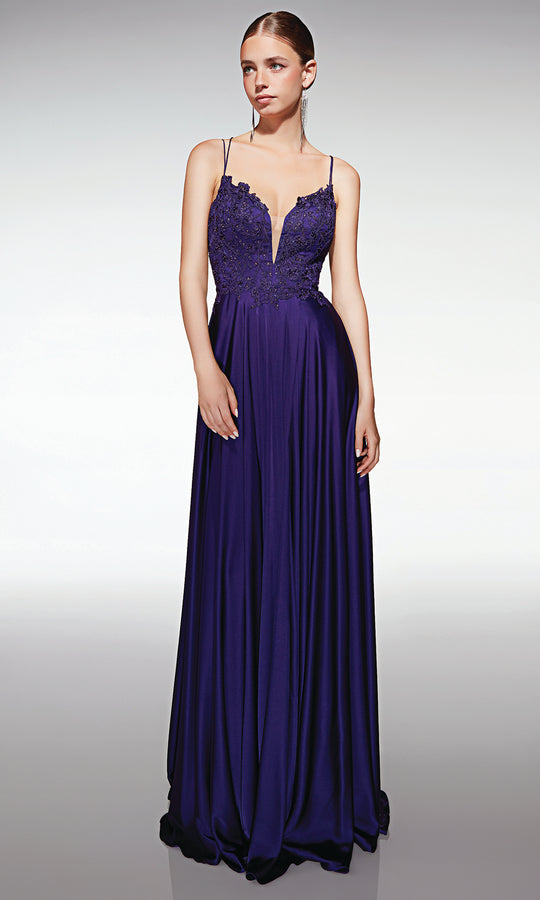 Aerie Couture 409 - Plunging Applique A Line Gown