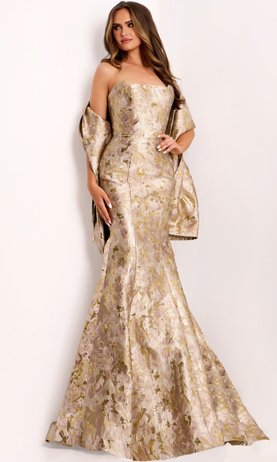 Jovani 41131 - Strapless Mermaid Gown with Bow Back