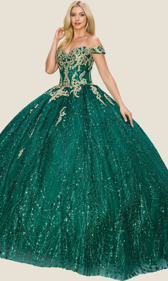 Cinderella Couture 4201 - Off Shoulder Quinceanera Gown with Cape