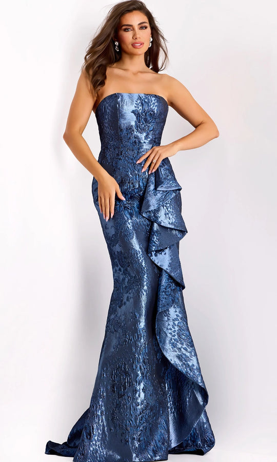 Jovani 42028 - Ruffled Accent Mermaid Evening Gown