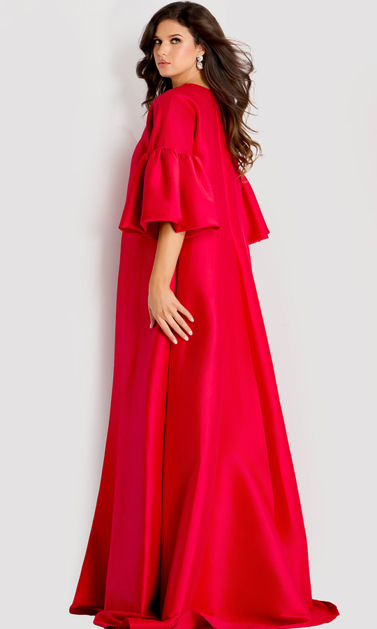 Jovani 42160 - Dramatic Cape A-Line Evening Gown
