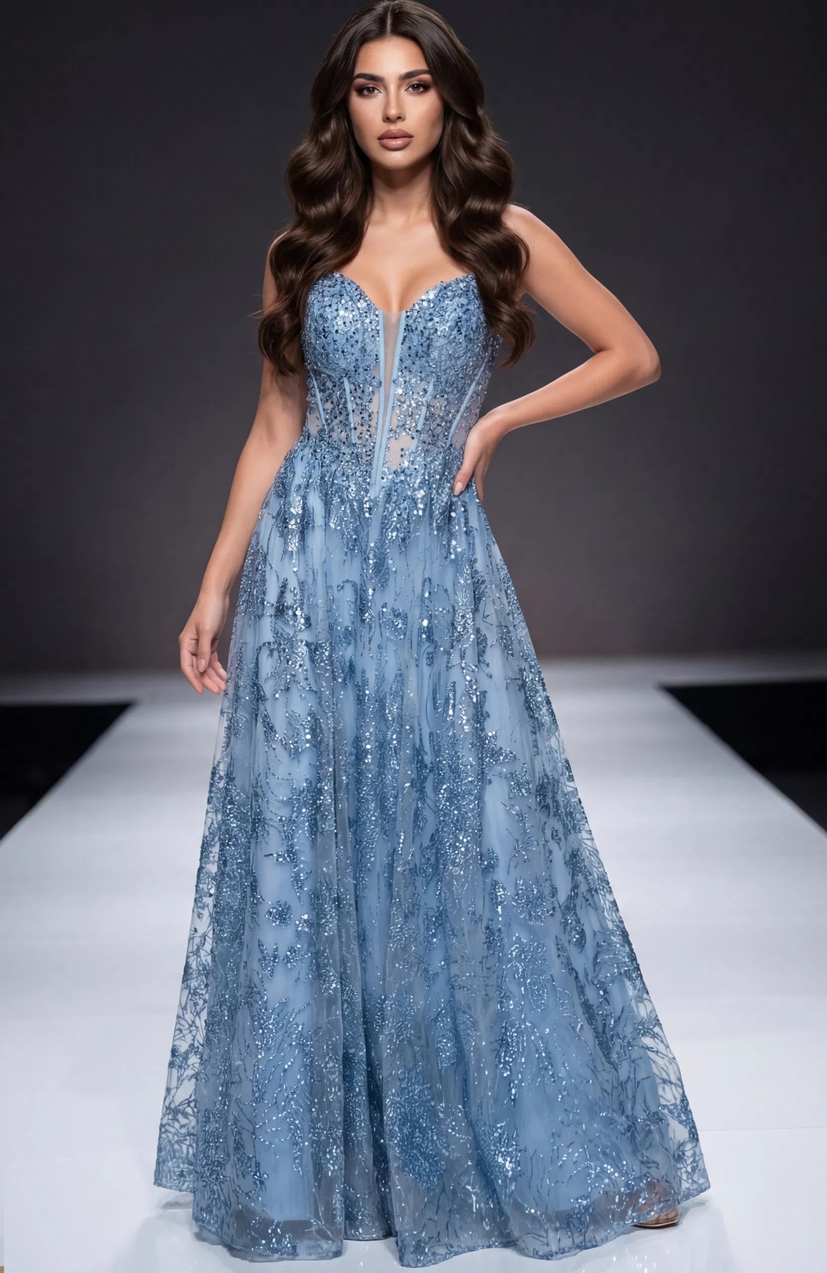 Jovani 42199 - Long A-line Dress