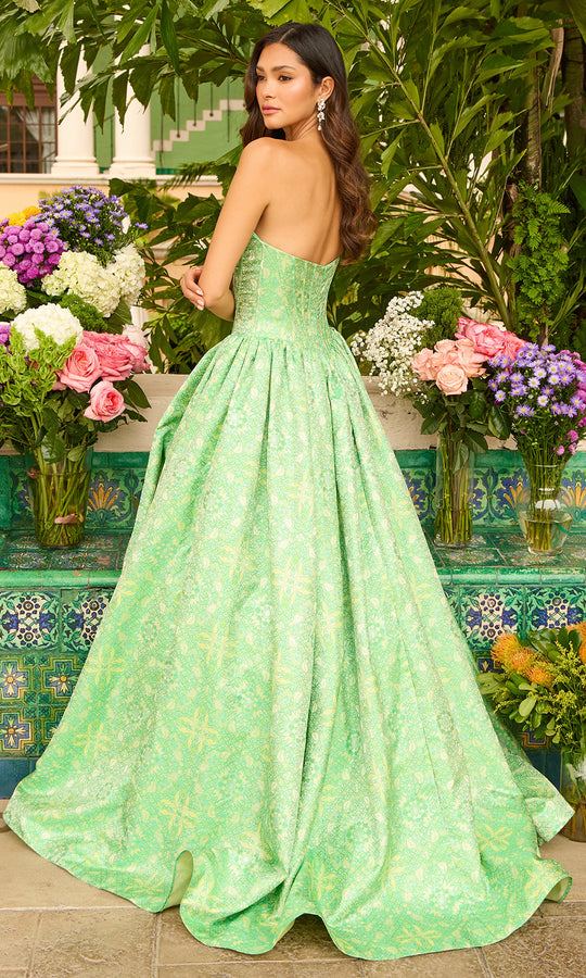 Ava Presley 42318 - Metallic Jacquard Beaded Ball Gown