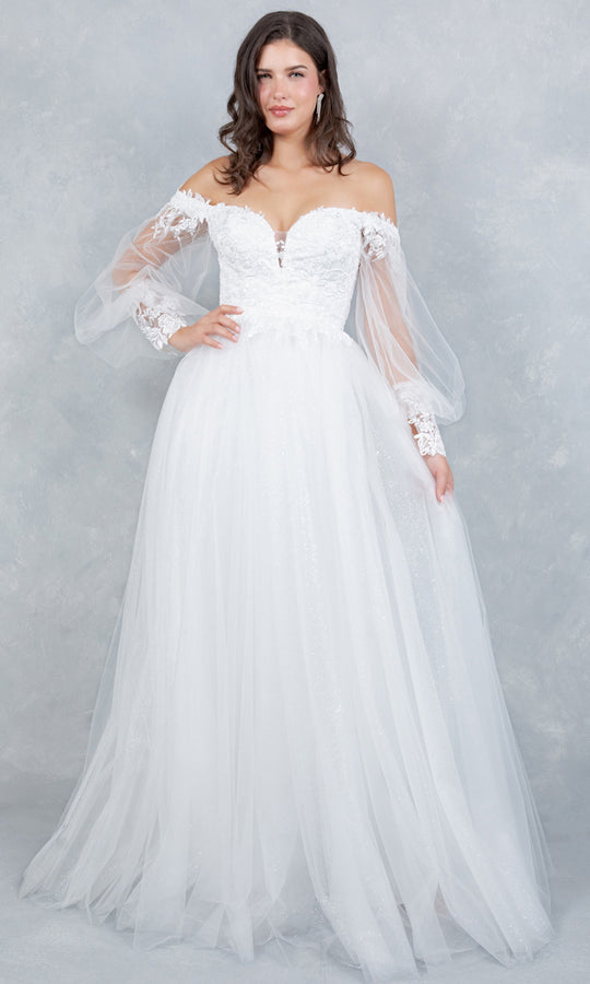 Cinderella Couture 4233 - Embroidered Long Bishop Sleeve Bridal Gown