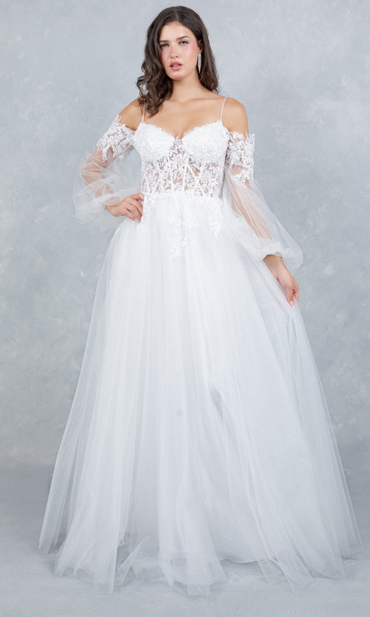Cinderella Couture 4234 - Lace Applique Cold Shoulder Bridal Gown