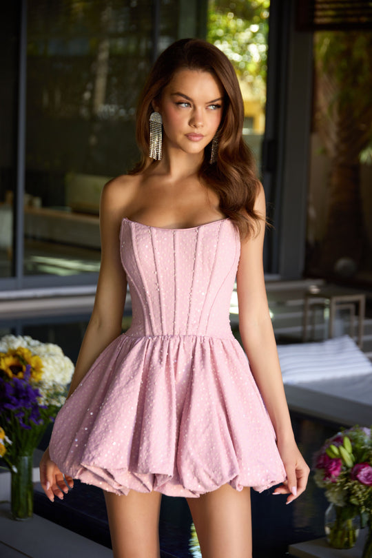 Ava Presley 42404 - Bubble Hem Scoop Embellished Dress
