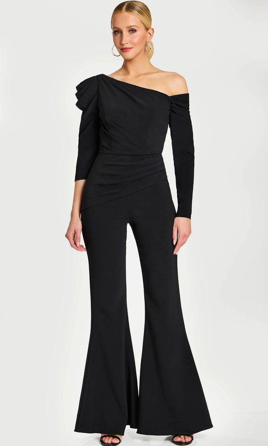 Jovani 42522 - Wide-Leg Asymmetric Neckline Jumpsuit