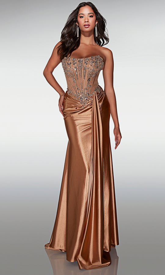 Aerie Couture 425 - Strapless Beaded Satin Gown
