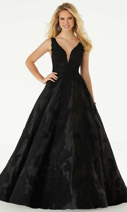 Mori Lee 49327 - Baroque Plunging Neckline Ballgown
