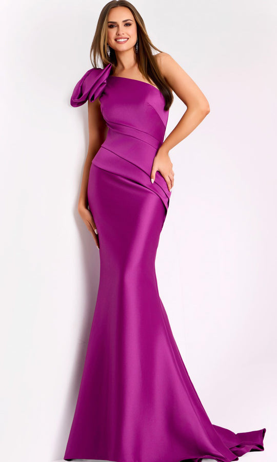 Jovani 43273 - Floral Accent One Shoulder Mermaid Gown