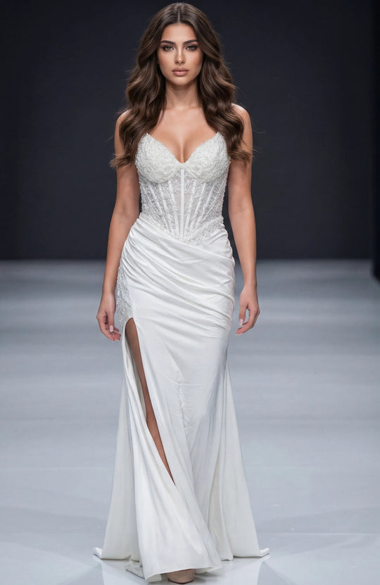 Jovani 43283 - Sequin Appliqued Fitted Prom Gown
