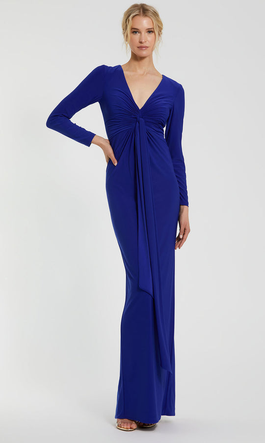 Ieena Duggal 44064 - Long Sleeve Twist Knot Jersey Gown