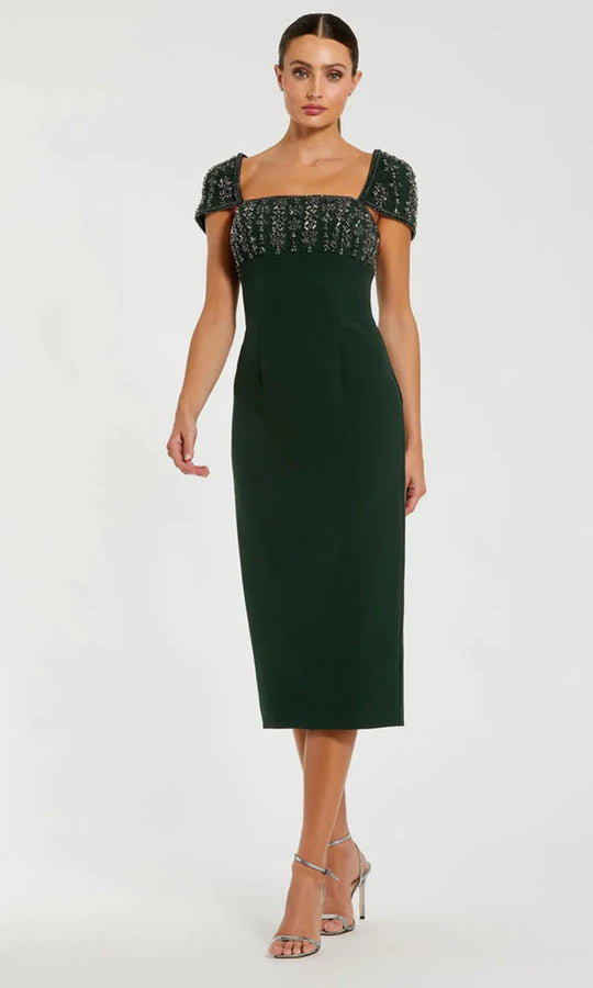 Mac Duggal 44080 - Beaded Square Neck Sheath Dress