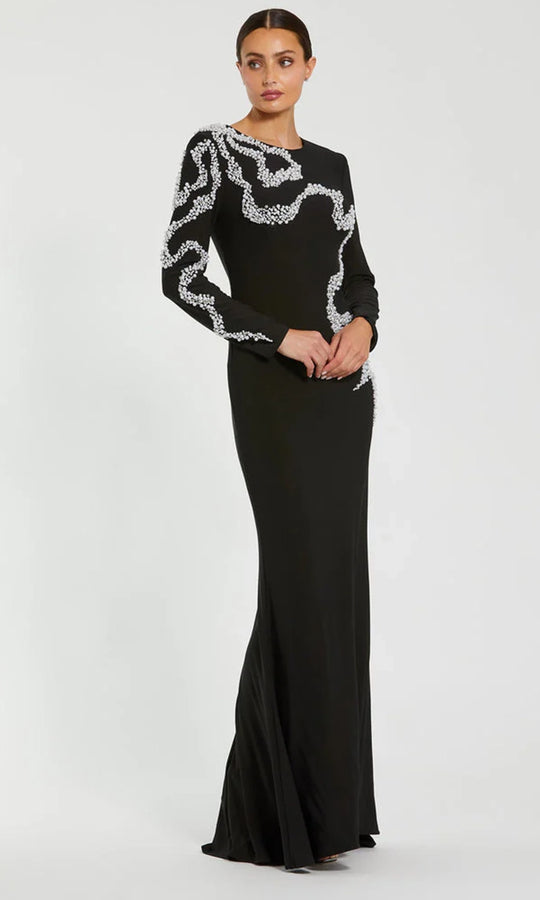 Mac Duggal 44086 - Long Sleeve Fitted Beaded Gown