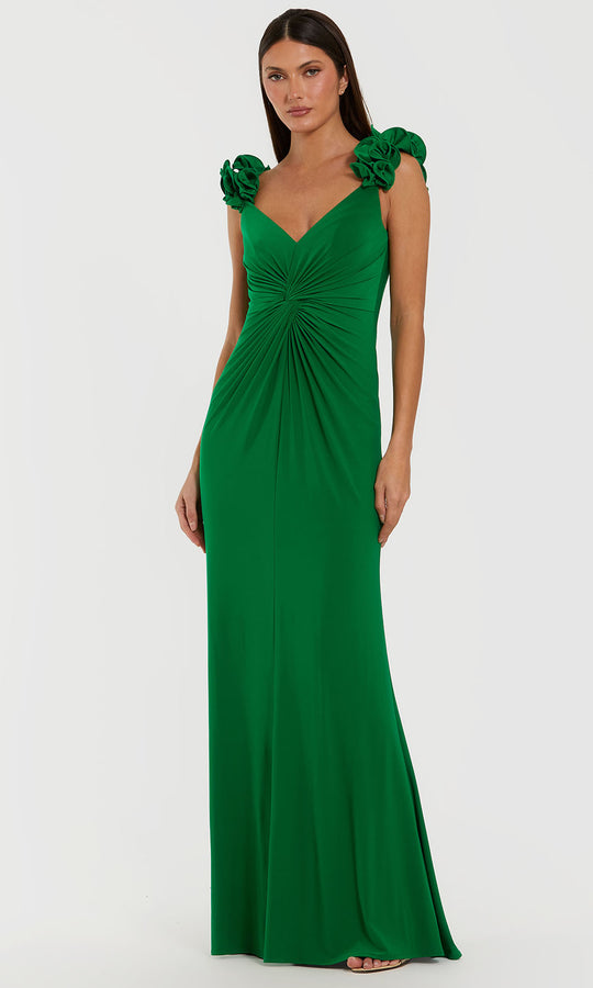 Ieena Duggal 44094 - Ruffled Strap Column Jersey Gown