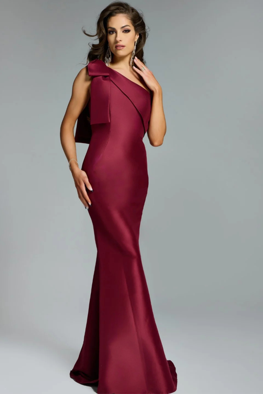 Jovani 43361 - One Shoulder Gown with Bow Detail