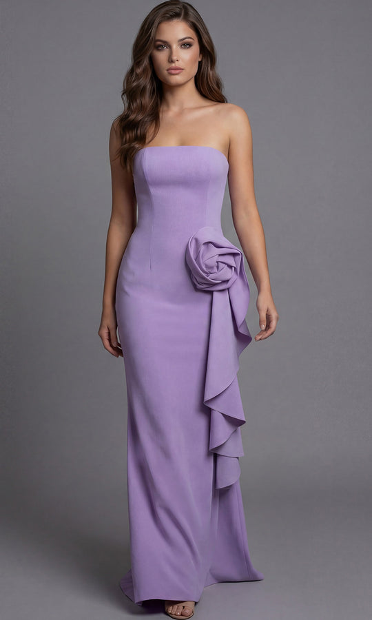 Jovani 44503 - Strapless Floral Accent Evening Gown