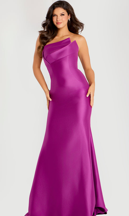 Jovani 44529 - Asymmetric Fold Bodice Evening Gown