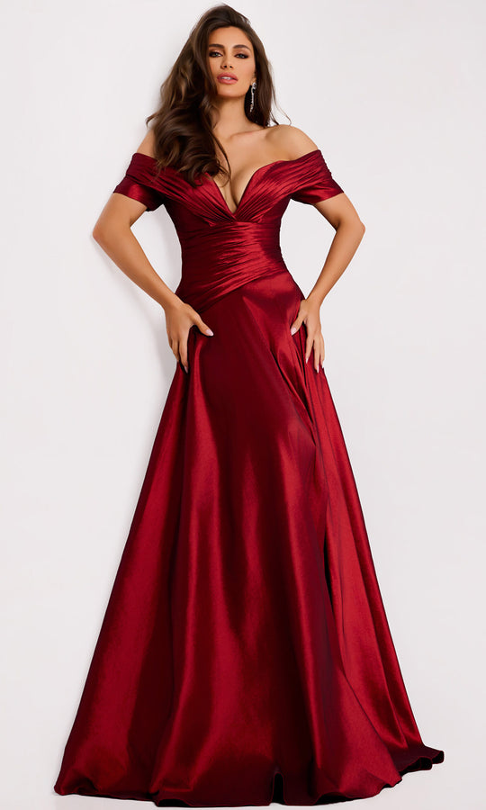 Jovani 45276 - Ruched Bodice Off Shoulder A-Line Gown