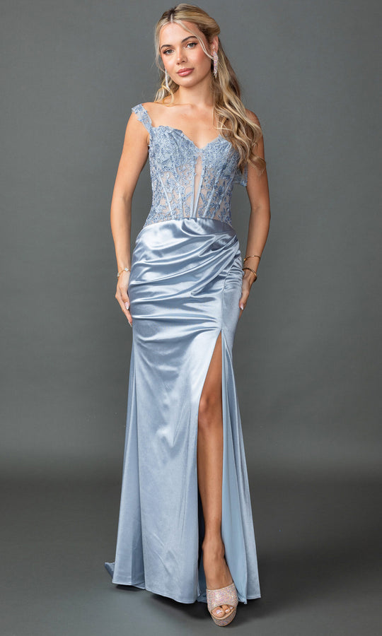 Dancing Queen 4536 - Off-Shoulder Lace Corset Prom Dress